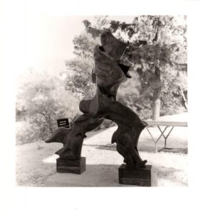 The artwork “Unique line of continuity in space”