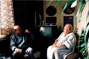 Aliki Teloglou with Thodoros Angelopoulos in her residence