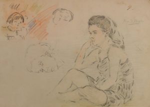 Sketches of women and children figures
