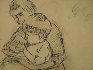 Mother with child in arms