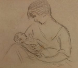 Mother with child in arms (verso/recto)