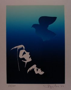 Γυναικεία πρόσωπα και πουλί