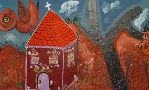 Children’s landscape with warm colors