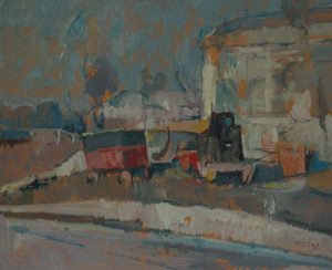 “Street scene at the Metropolitan” or “Morning street scene – America”