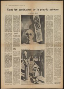 Les carnets d’un peintre en colère. Chirico par Chirico. Dans les sanctuaires de la pseudo-peinture”