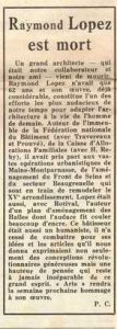 Raymond Lopez est mort