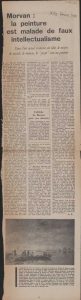 “Morvan: la peinture est malade de faux intellectualisme”