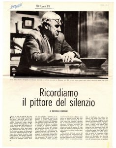 “Ricordiamo il pittore del silenzio”