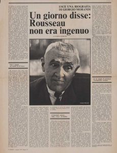 “Esce una biografia di Giorgio Morandi. Un giorno disse: Rousseau non era ingenuo”