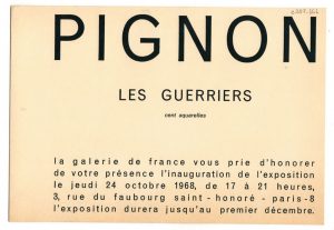 Έκθεση “Pignon. Les Guerriers. Cent aquarelles”