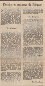 “Dessins et gravures de Picasso”