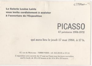 Έκθεση Pablo Picasso “Picasso 47 peintures 1904-1972”