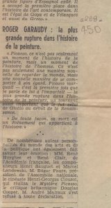 “Roger Garaudy: la plus grande rupture dans l’ histoire de la peinture”