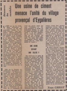 “Une usine de ciment menace l’ unité de village provençal d’ Eygalières”