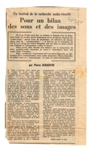 “Un festival de la recherche audio-visuelle. Pour un bilan des sons et des images”