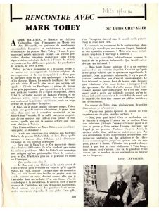 Rencontre avec Mark Tobey