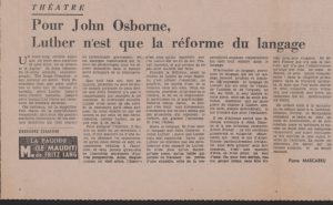 “Pour John Osborne, Luther n’est que la réforme du langage”