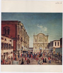 Αναπαραγωγή έργου του G. Bella [“La Visita del doge alla chiesa di San Rocco”]