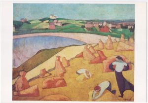 Αναπαραγωγή έργου του E. Bernard «La moisson au bord de la mer».