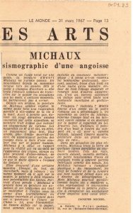 “Michaux sismographie d’un angoisse”