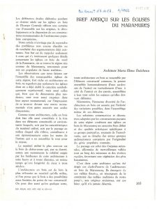 Bref aperçu sur les églises du Maramures