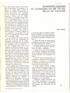 Monuments romans et gothiques du XIIe au XVIe siècle en Valachie