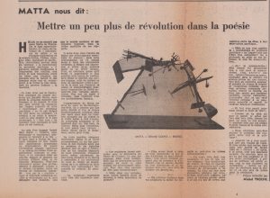 “Matta nous dit: Mettre un peu plus de révolution dans la poésie”