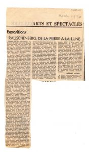 “Rauschenberg, de la pierre à la lune”