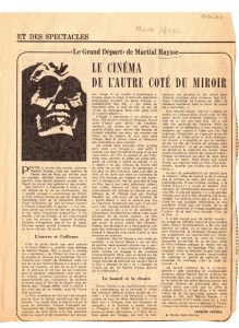 “Le ‘Grand Départ’ de Martial Raysse. Le Cinéma de l’ autre coté du miroir”