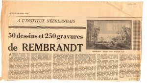 A l’ Institut Néerlandais 50 dessins et 250 gravures de Rembrandt