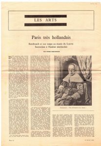 “Paris très hollandais. Rembrandt et son temps au musée du Louvre Saenredam à l’ Institut néerlandais”