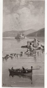 Αναπαραγωγή έργου του Β. Χατζή «Κέρκυρα. Ποντικονήσι».