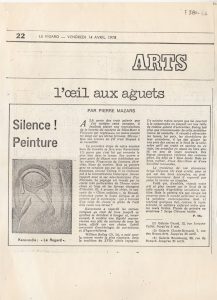 “Silence! Peinture”