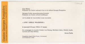 “Avec Gisèle Prassinos”