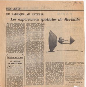 “Les expériences spatiales de Merkado”