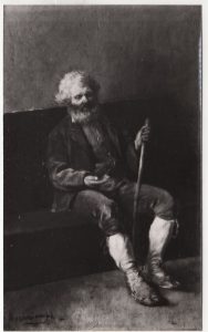 Αναπαραγωγή έργου του Β. Μποκατσιάμπη «Επαίτης»