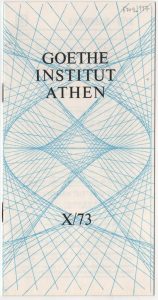 Πρόγραμμα εκδηλώσεων του Ινστιτούτου Goethe (Οκτώβριος 1973)