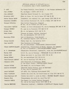 “Nouvelles adresses et nouveaux membres”