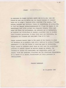 Κείμενο του Jacques Lassaigne για την Ι. Βεροπούλου-Σπητέρη