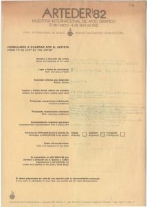 Έκθεση “Arteder ’82 – Muestra Internacional de Arte Grafico”