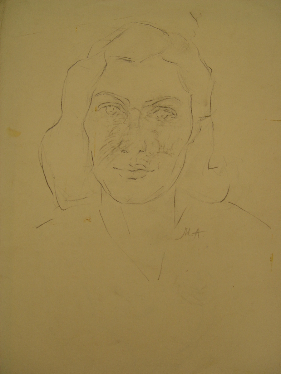 Portrait of a female figure (recto/verso)