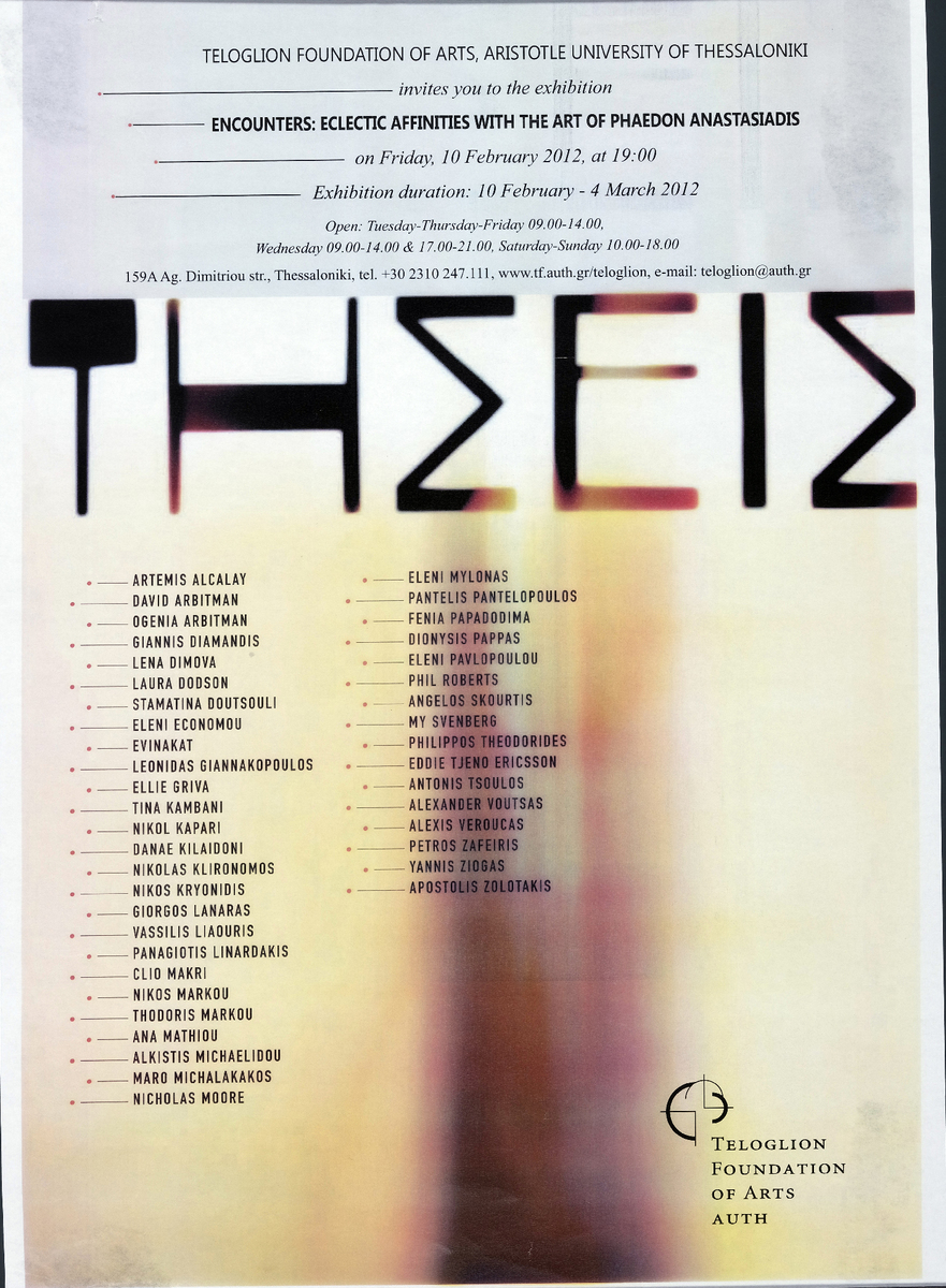 “Meetings: Eclectic Affinities with the Art of Phaedon Anastasiadis’