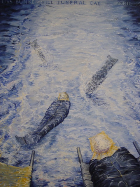 “Burial at sea – Uss Bunkerhill funeral day April 1945”