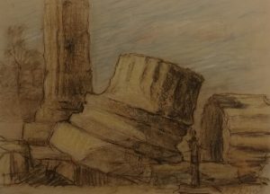 Landscape with ancient ruins or Columns