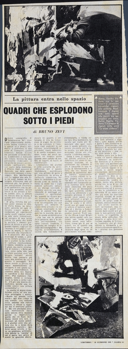“La pittura entra nello spazio. Quadri che esplodono sotto i piedi”