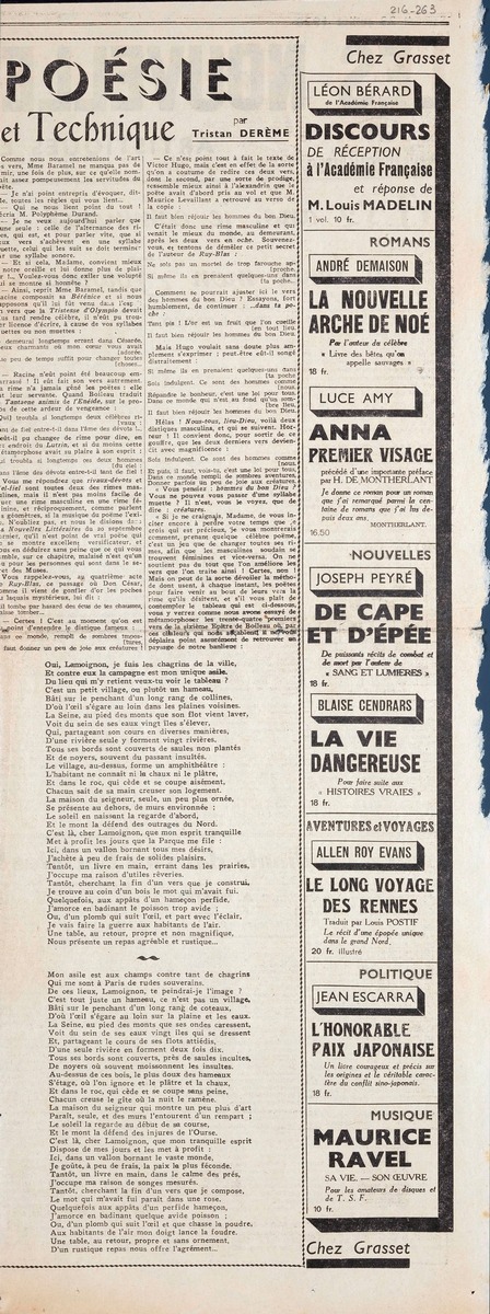 “Poésie et technique”