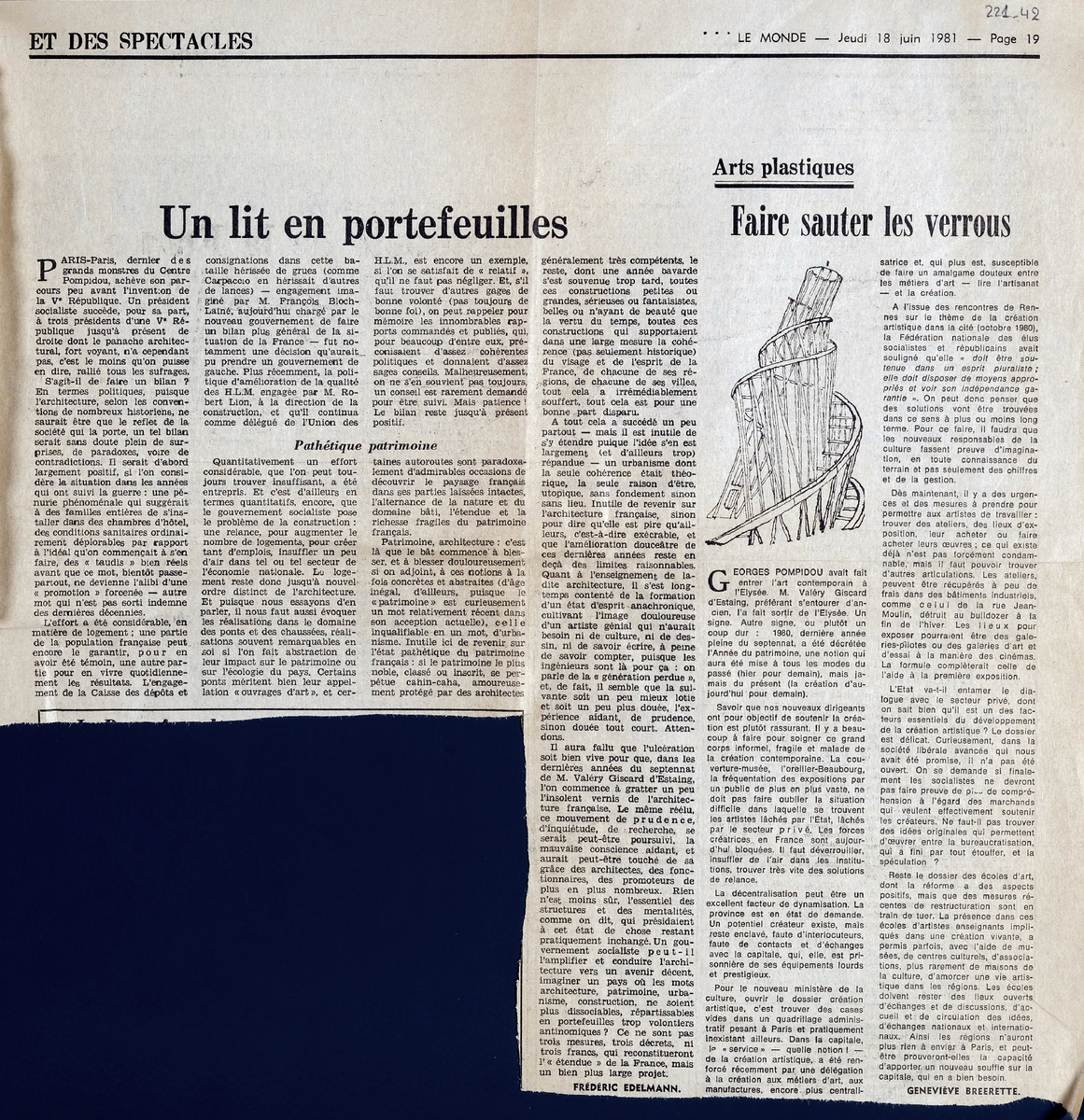 “Un lit en portefeuilles”