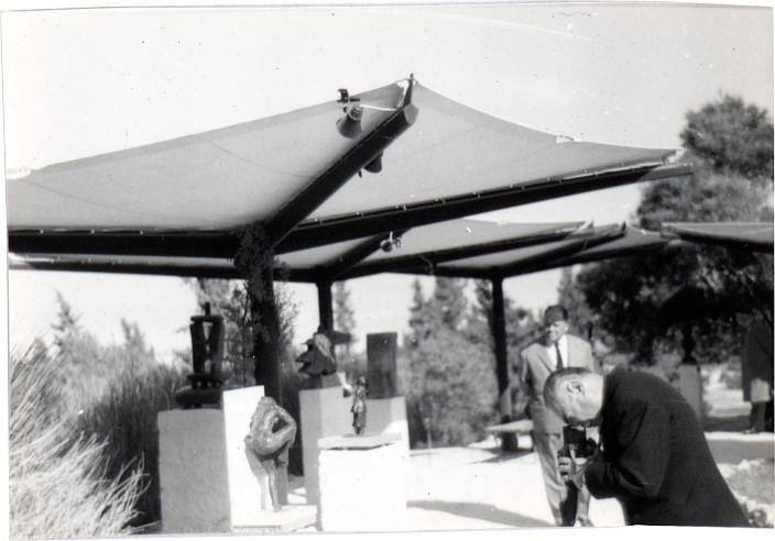 Taking a photograph of the artworks at the “Panathenaia of Contemporary Sculpture