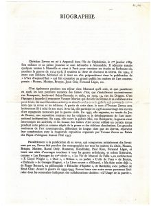 Βιογραφικό σημείωμα του Christian Zervos/ Κριστιάν Ζερβού