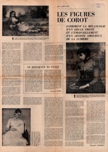 Les figures de Corot. Expriment la mélancolie d’un siècle triste et l’émerveillement d’un artiste amoureux de la lumière